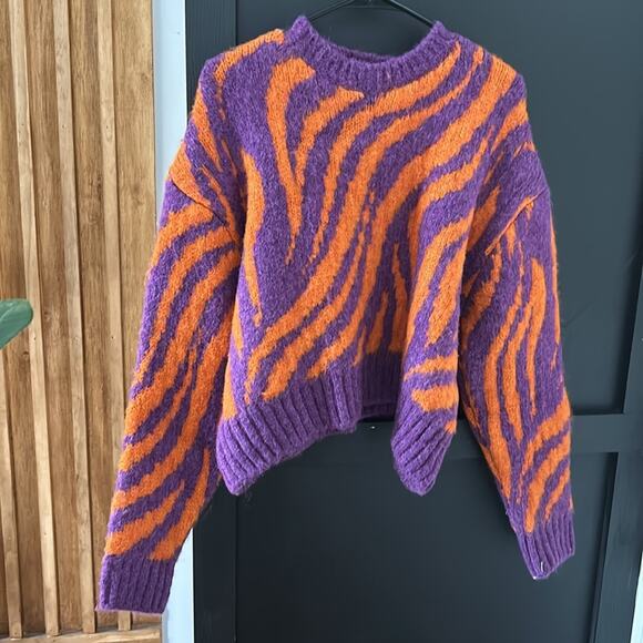ZARA 80s jacquard retro zebra Print Blogger fav Sweater. Size L - Picture 3 of 11